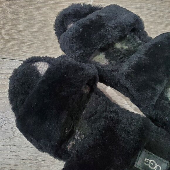 UGG Australia Fuzzy Yeah Slide Slippers Soft Sheepskin Shearling Slip Ons Size 8 - Picture 10 of 13